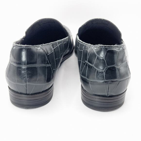 Rockport Women’s Loafers Mod Dark Academia Croc Texture Black Slip-On Size 9 - Picture 5 of 8